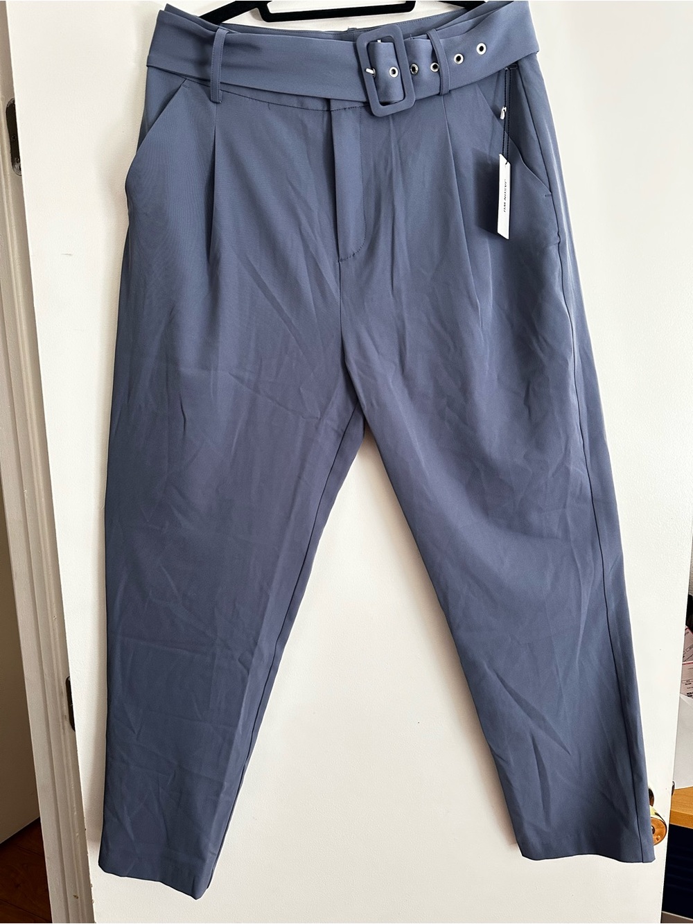 Jason Wu Slate Blue Tailored Belted Chinos